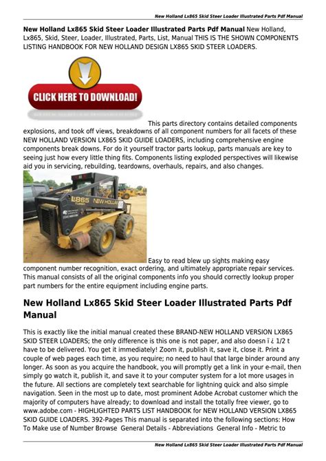 new holland lx865 manuals pdf